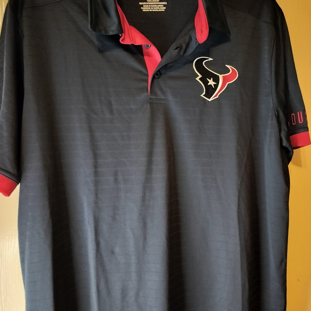 Houston Texans NFL Team Polo Shirt Men’s XL Blue Front logo.
